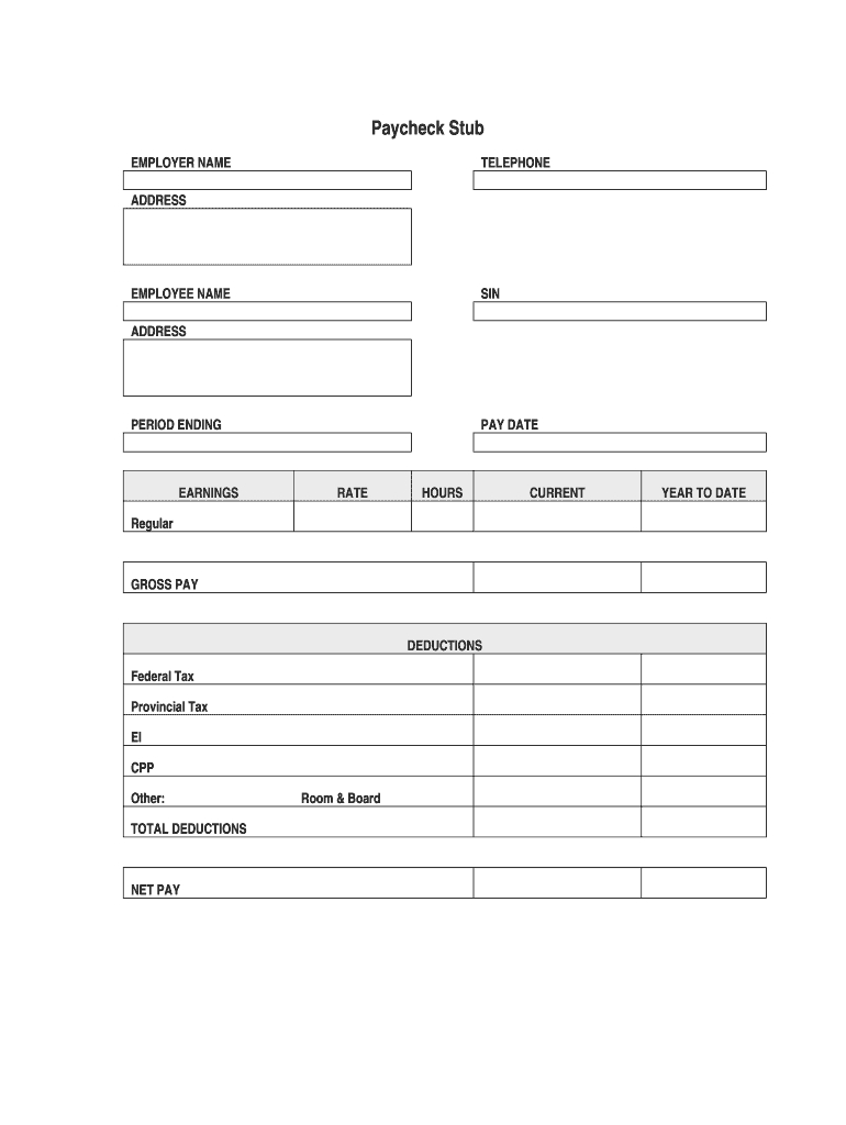 Blank Pay Stub - Fill Online, Printable, Fillable, Blank Intended For Blank Pay Stubs Template