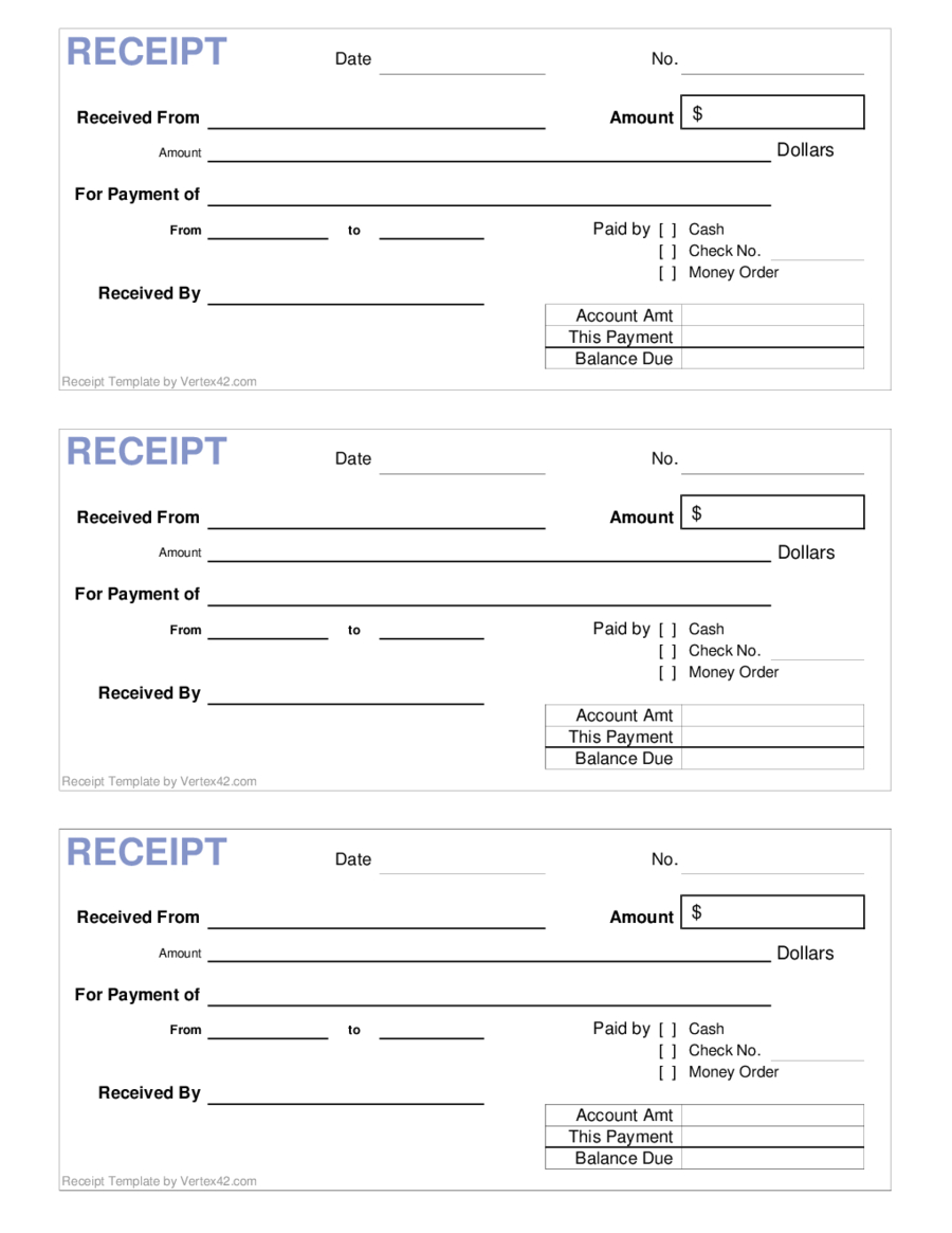Blank Receipt Template New For Business – Edit, Fill, Sign Pertaining To Blank Business Check Template Word