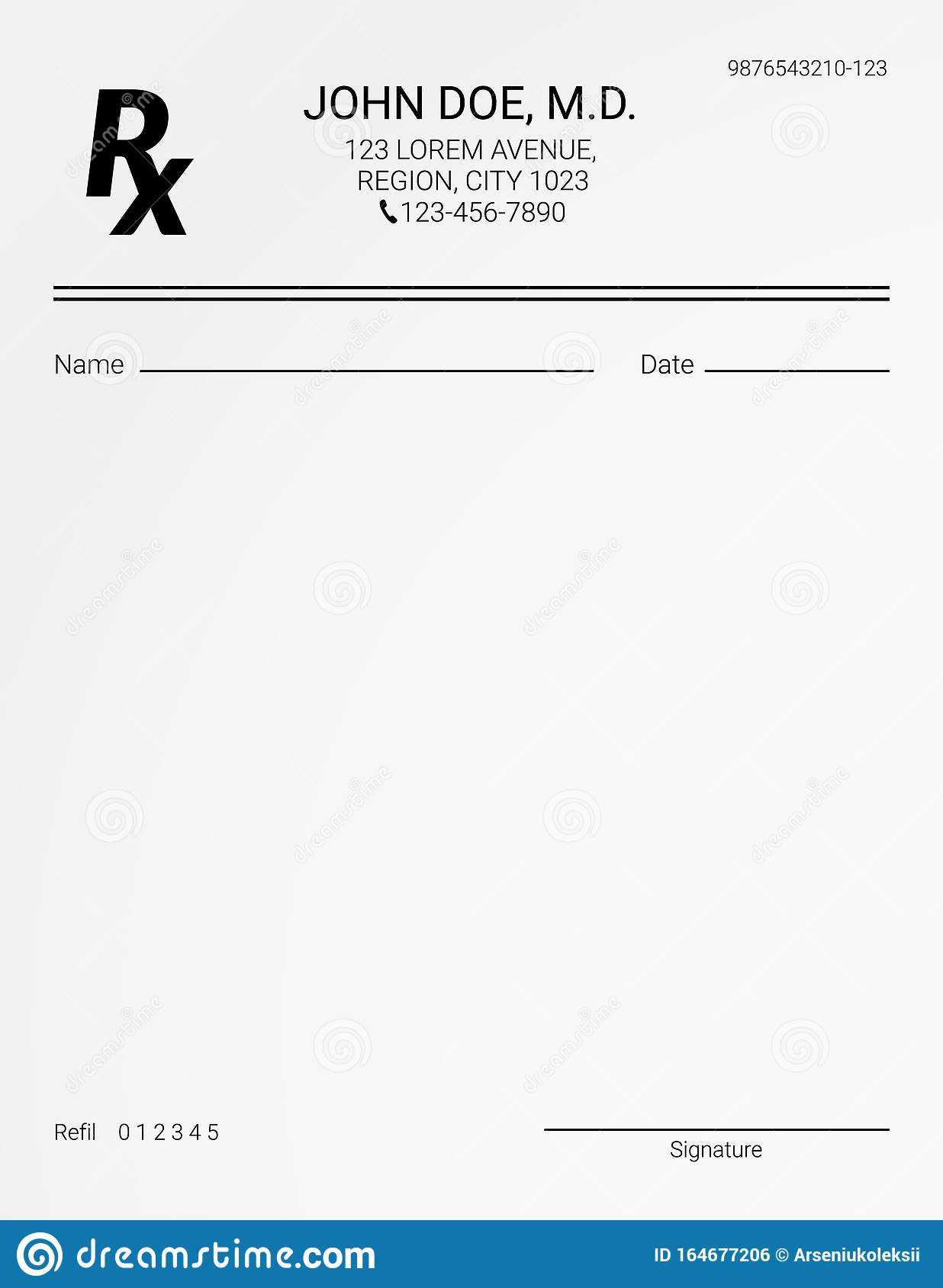 Blank Rx Prescription Form. Stock Vector – Illustration Of Within Blank Prescription Form Template