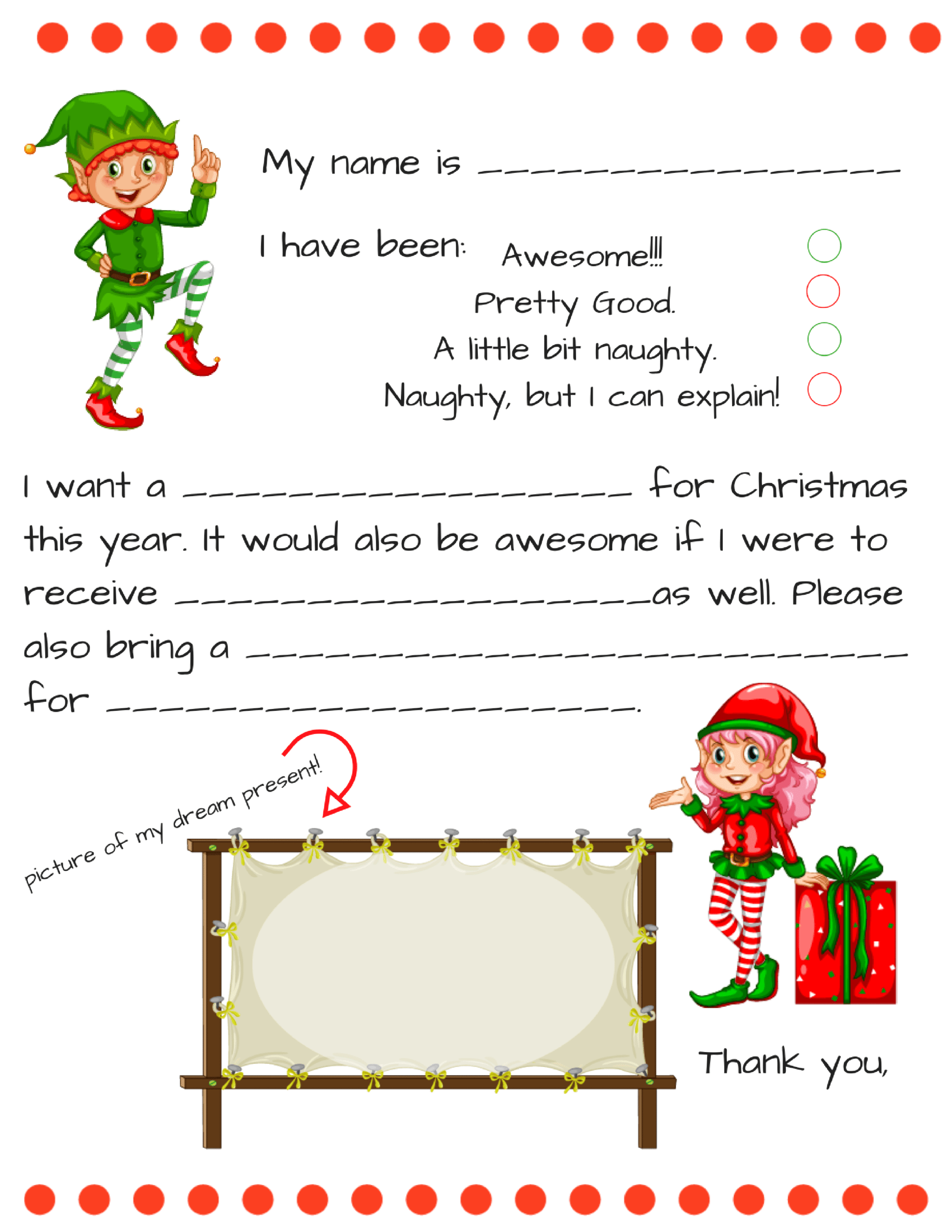 Blank Santa Letter Template Free – Calep.midnightpig.co For Blank Letter From Santa Template