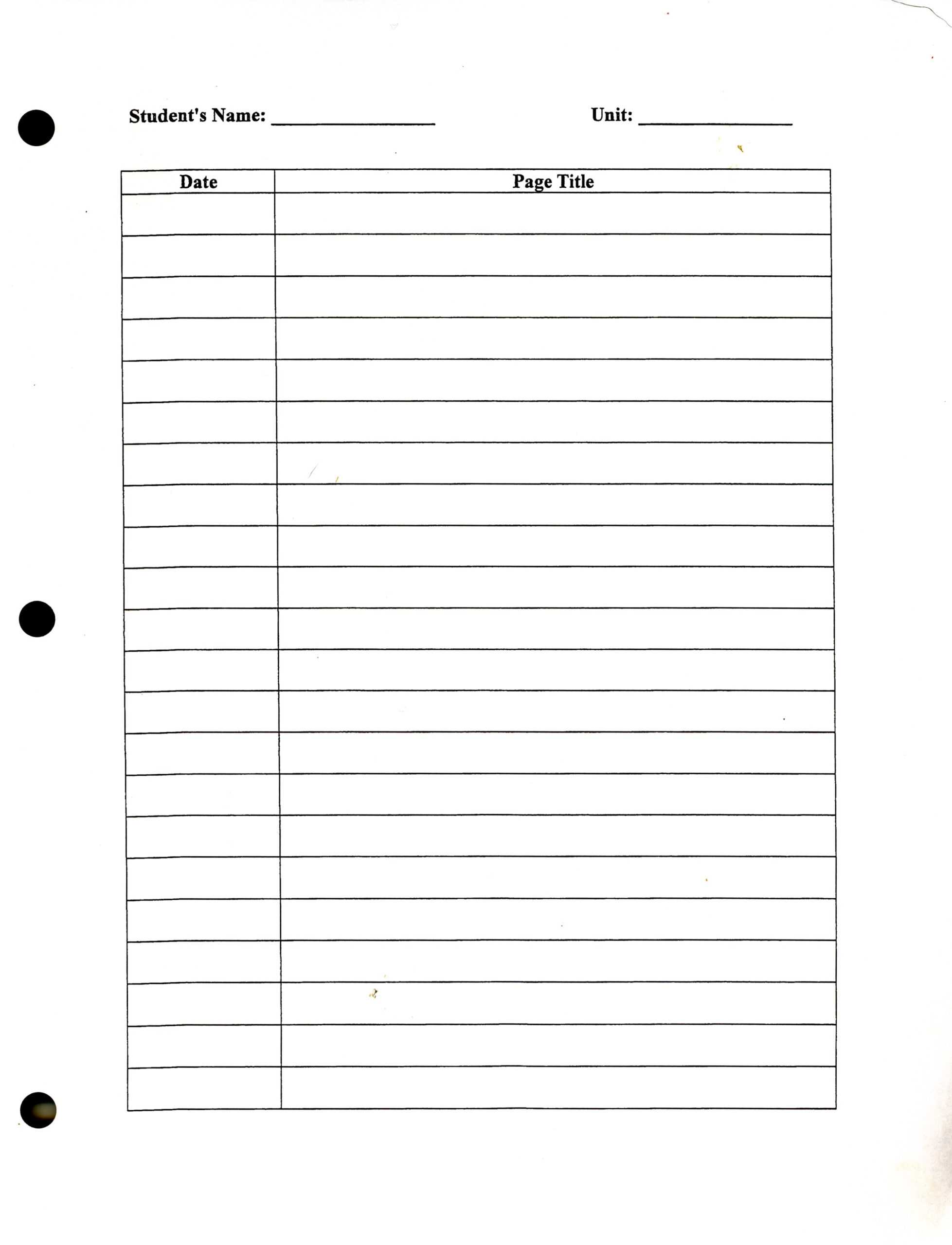 Blank Table Of Contents Template – Dalep.midnightpig.co Throughout Blank Table Of Contents Template