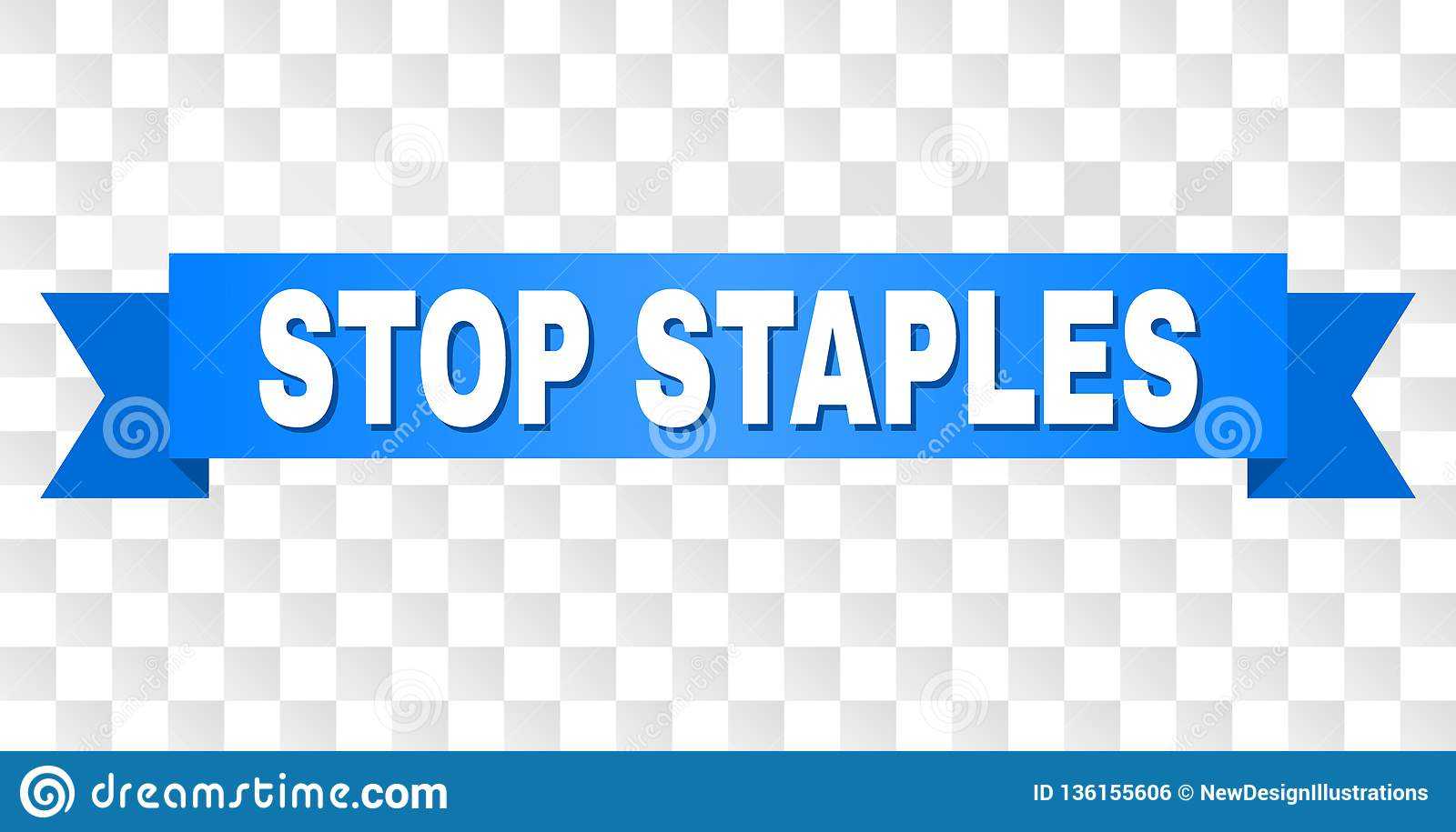 Blue Stripe With Stop Staples Text Stock Vector For Staples Banner Template