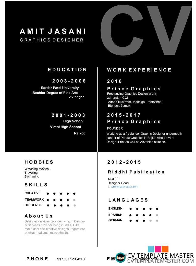 Box Detail Cv Template – Free Download In Ms Word – Cv Within Personal Check Template Word 2003
