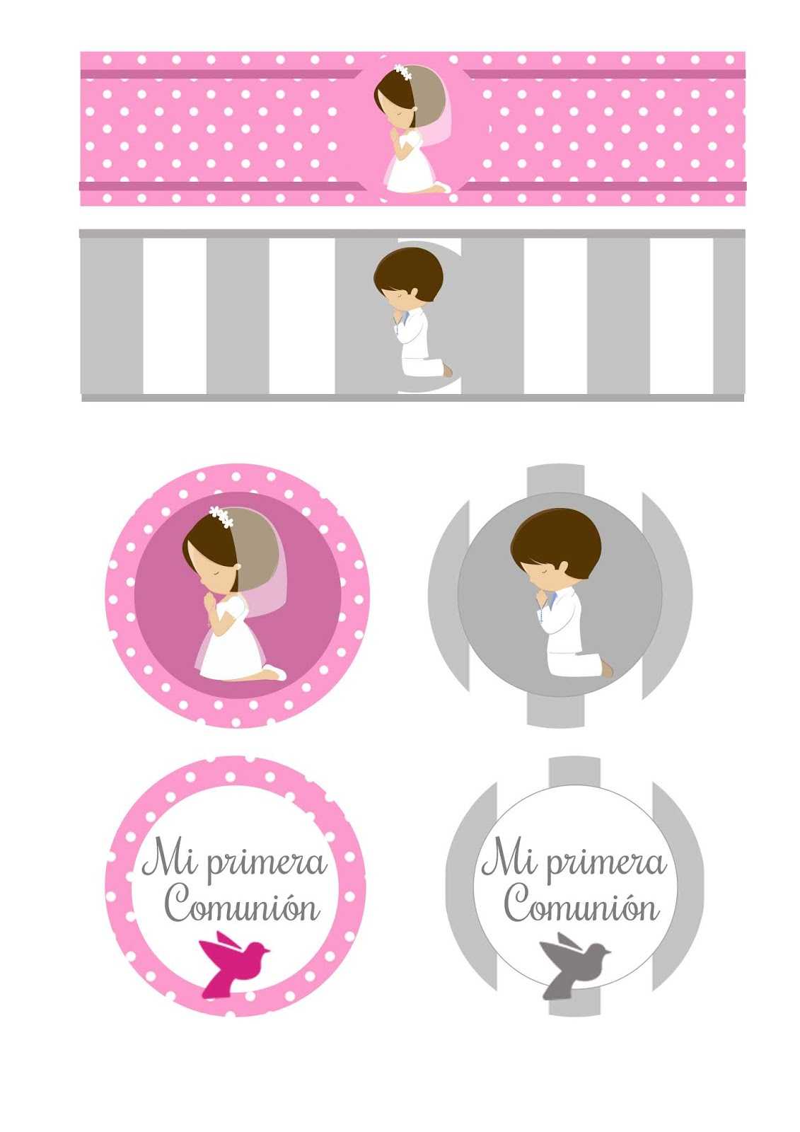 Boy And Girl First Communion: Free Printable Mini Kit. | Oh Throughout Free Printable First Communion Banner Templates