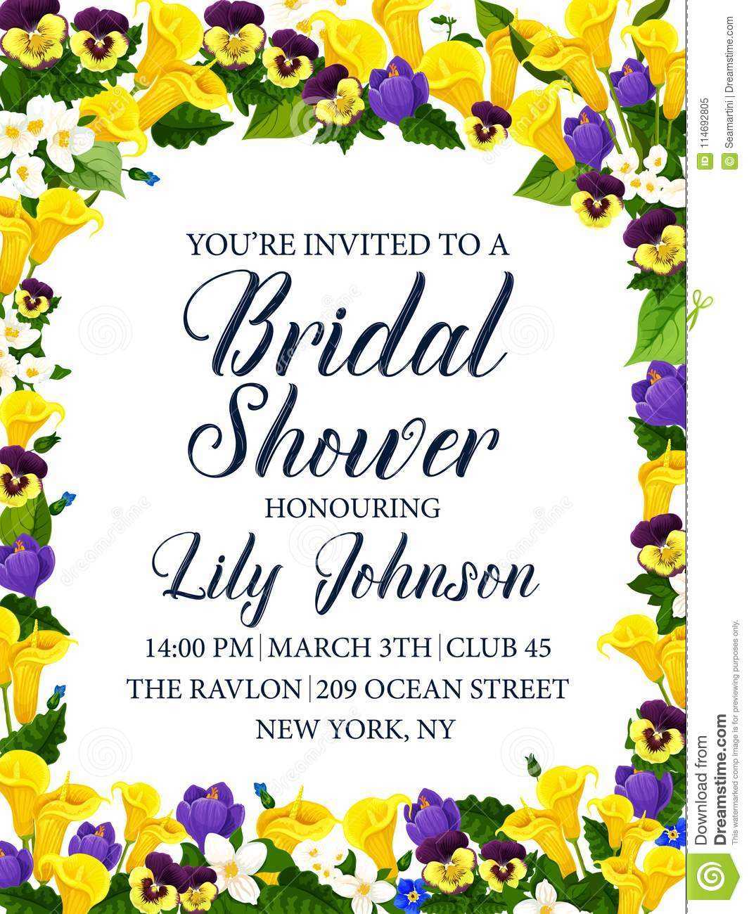 Bridal Shower Party Or Wedding Ceremony Invitation Stock With Regard To Bridal Shower Banner Template