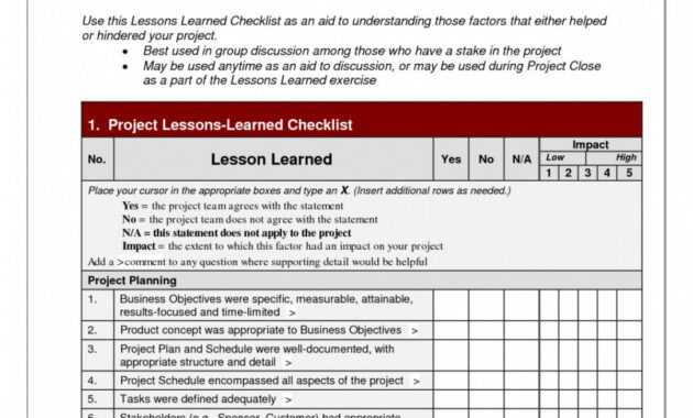 Briliant Lessons Learned Checklist Prince2-Lessons-Learned for Prince2 Lessons Learned Report Template