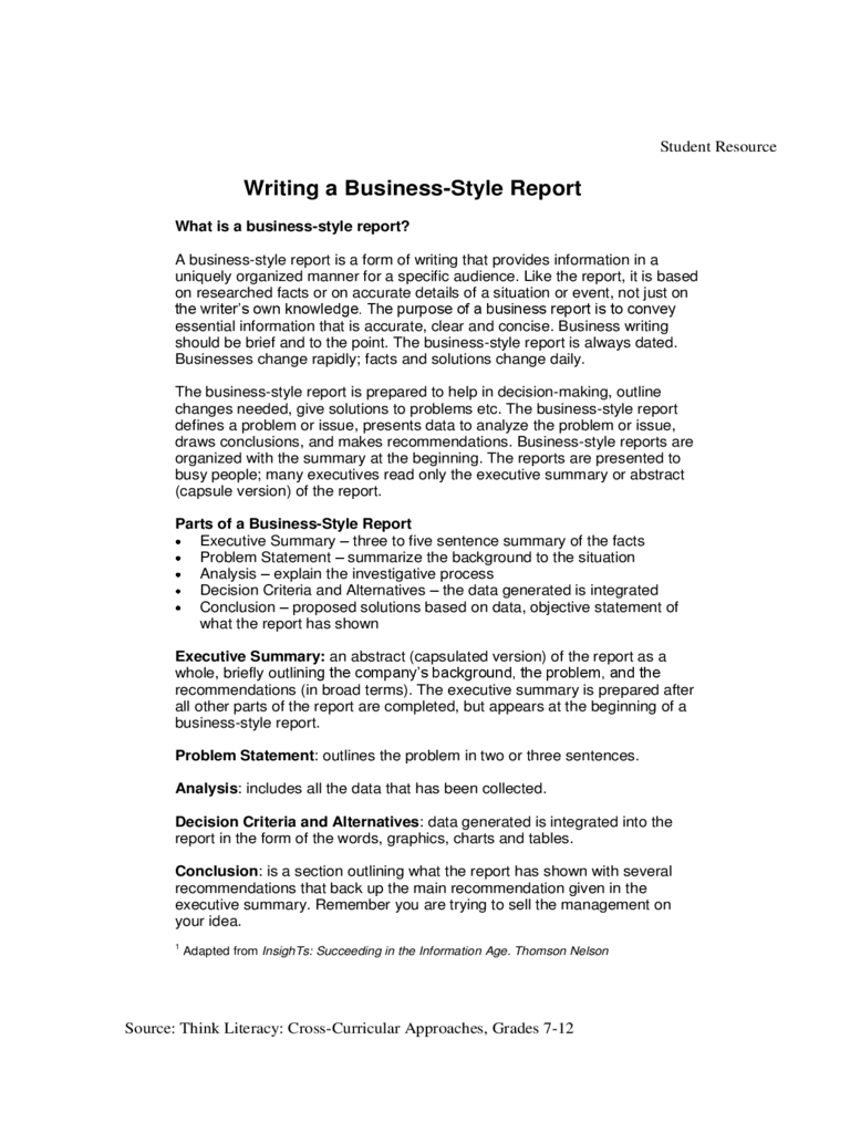 Business Report Template – 7 Free Templates In Pdf, Word Regarding Section 7 Report Template