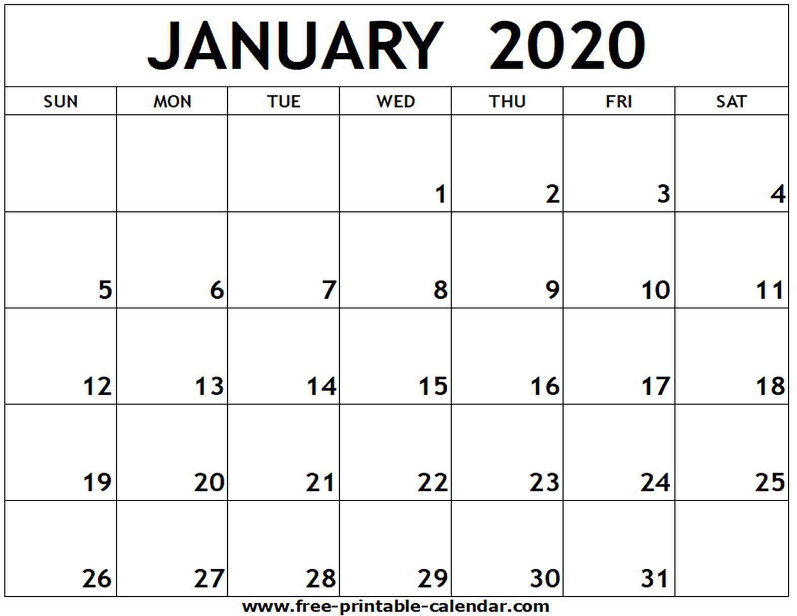 Calendar Template Jan 2020 – Calep.midnightpig.co With Regard To Blank Word Wall Template Free