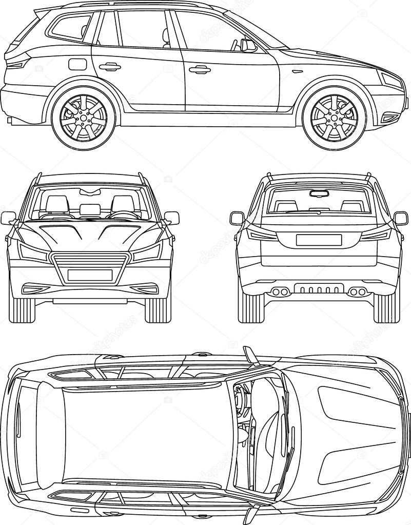 Car Suv, 4X4, Line Draw, Rent Damage, Condition Report Form For Truck Condition Report Template