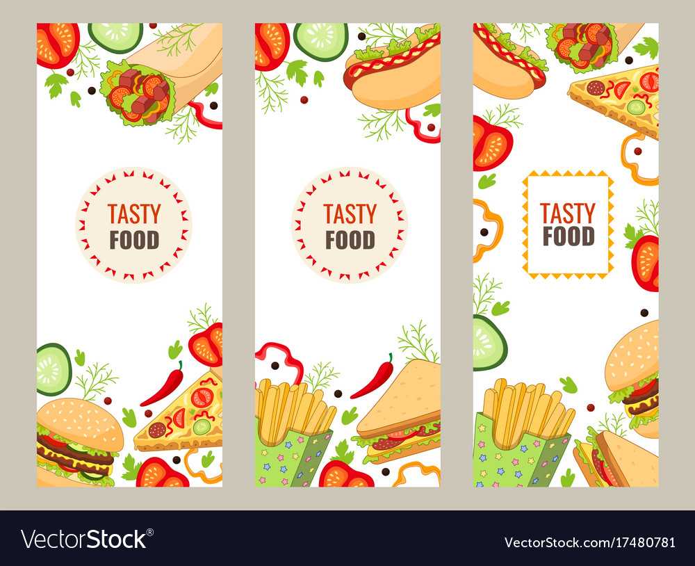 Cartoon Flat Fast Food Banner Template Set within Food Banner Template Cartoon Flat Fast Food Banner Template Set Within Food Banner Template