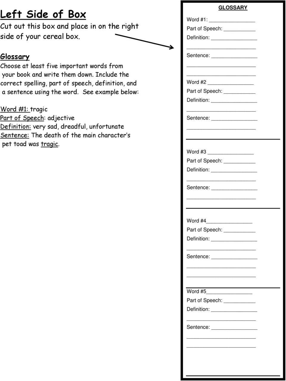 Cereal Box Book Report – Pdf Free Download In Cereal Box Book Report Template