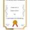 Certificate Templates Intended For Blank Certificate Of Achievement Template