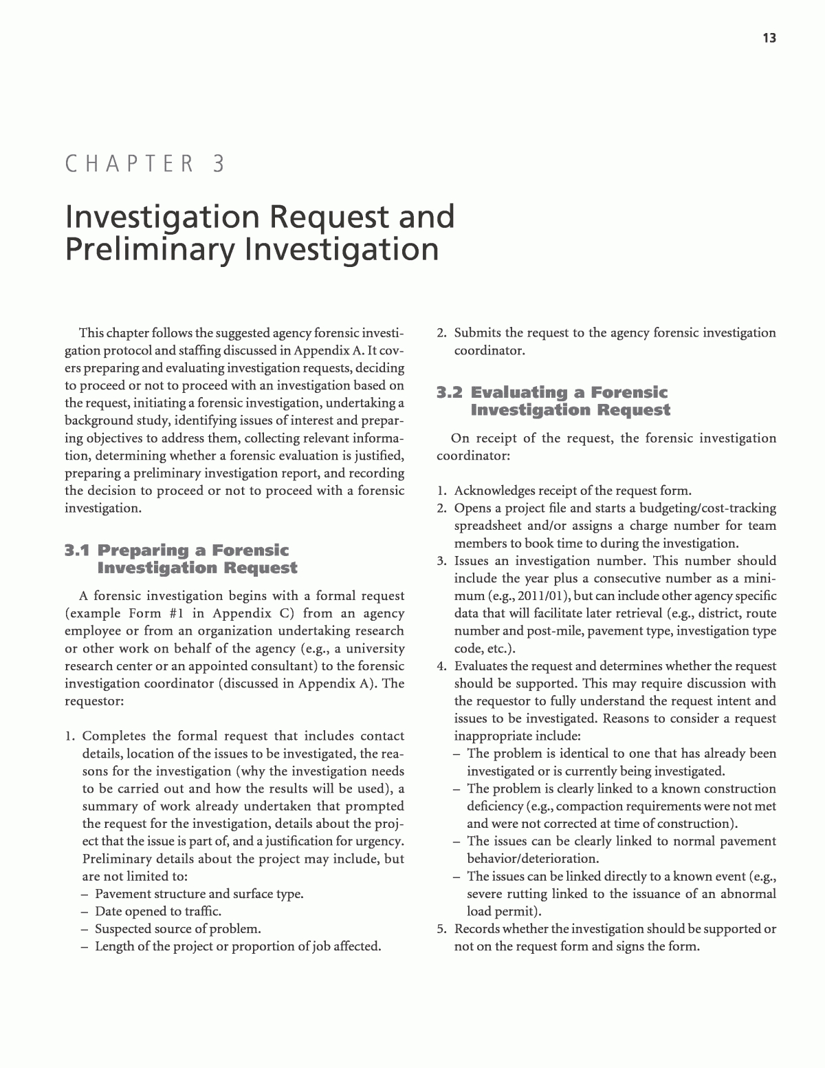 Chapter 3 – Investigation Request And Preliminary Inside Forensic Report Template