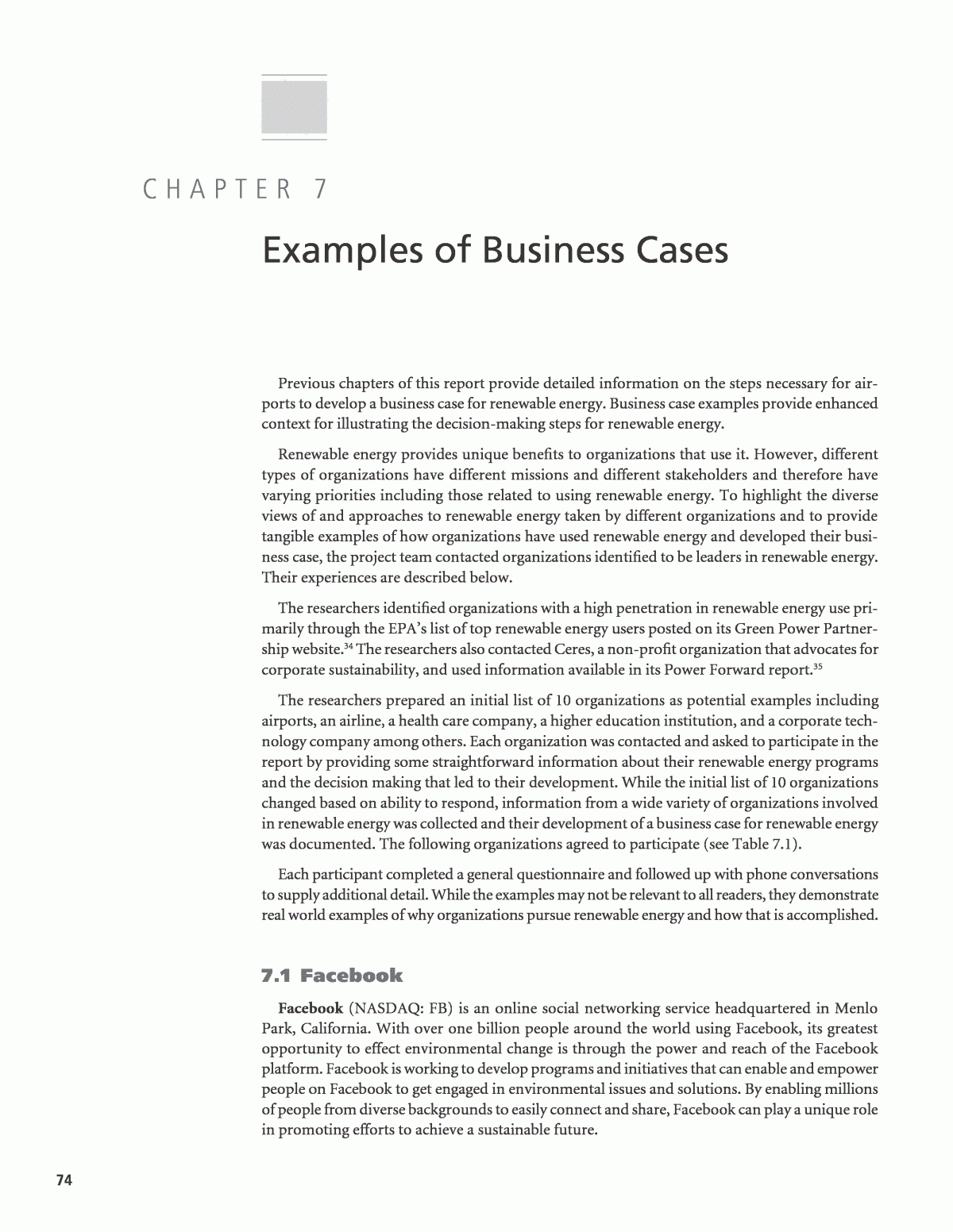 Chapter 7 - Examples Of Business Cases | Developing A Throughout Section 7 Report Template
