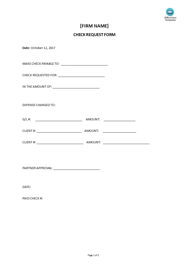 Check Request Form | Templates At Allbusinesstemplates Inside Check Request Template Word