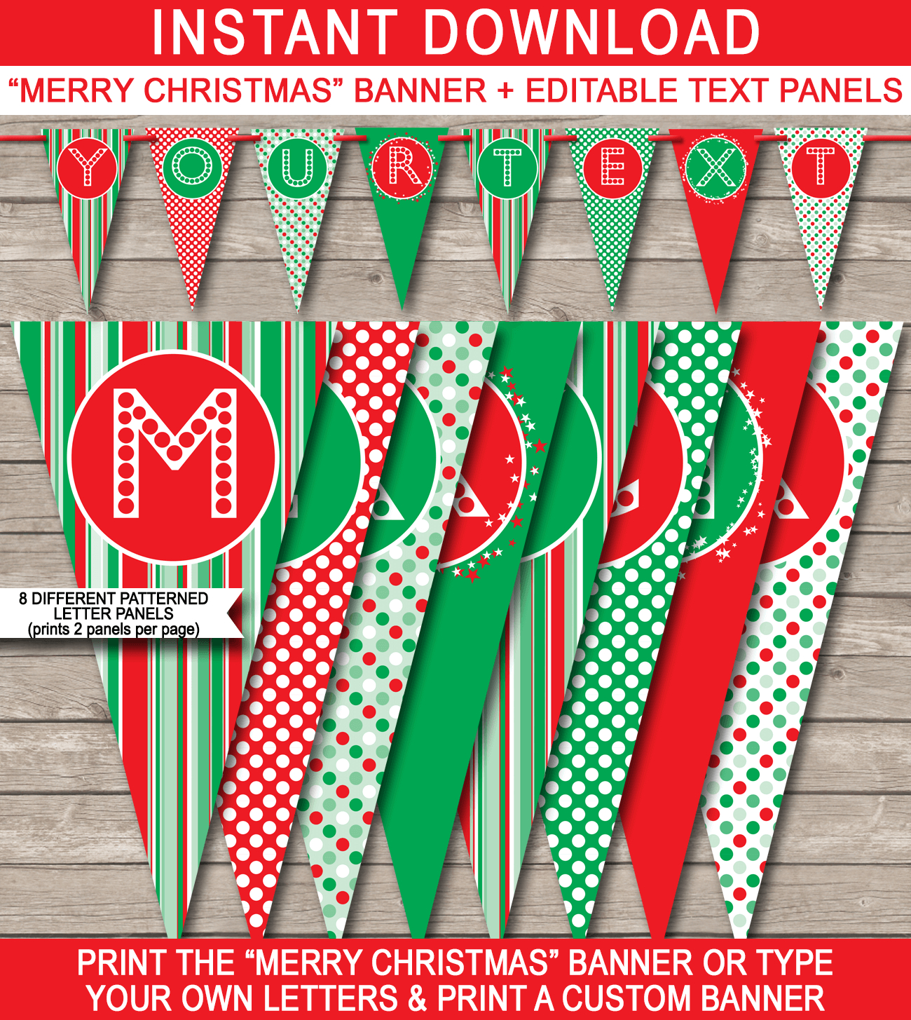 Christmas Banner Template – Red & Green Pertaining To Merry Christmas Banner Template