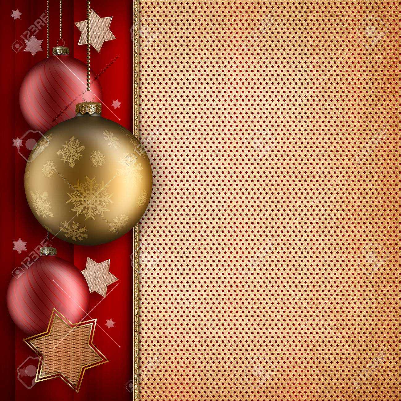 Christmas Card Template – Baulbles, Stars And Blank Space For.. With Regard To Blank Christmas Card Templates Free