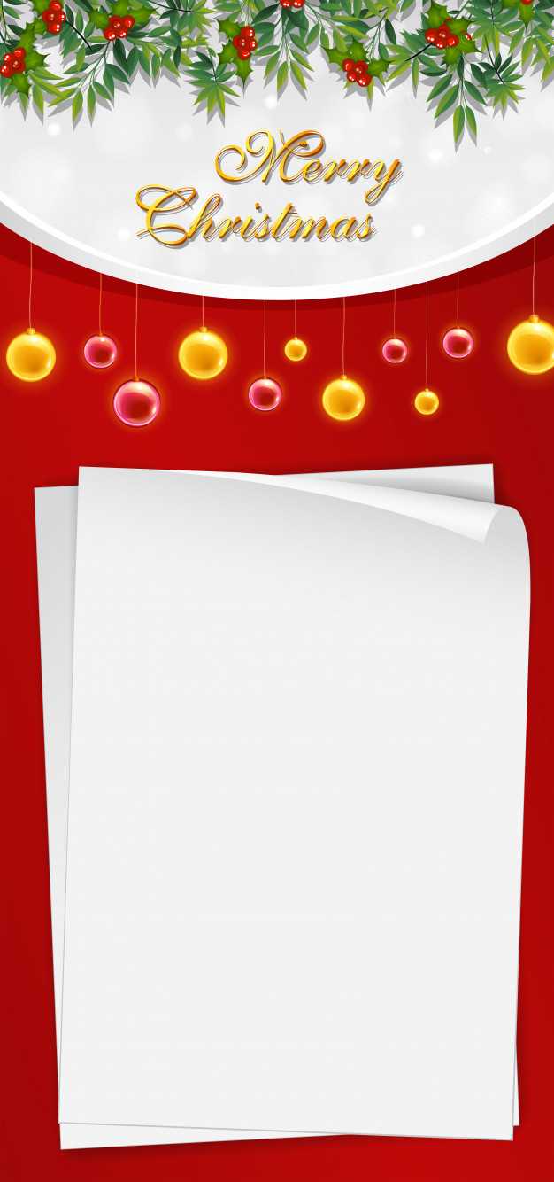 Christmas Card Template With Blank Paper And Mistletoes In Blank Christmas Card Templates Free