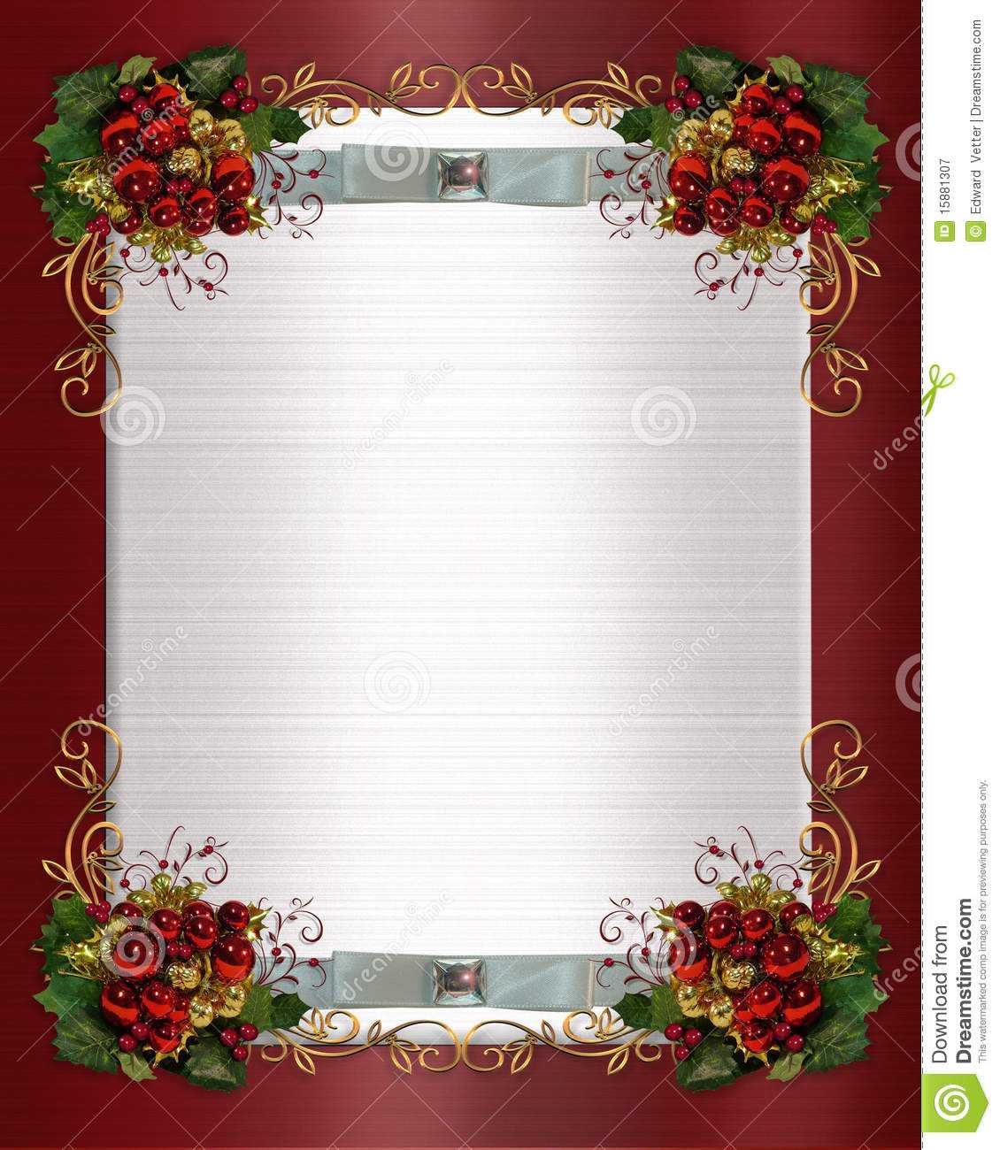 Christmas Or Winter Wedding Border Stock Illustration Throughout Free Christmas Invitation Templates For Word