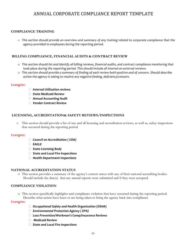 Compliance Report Template {Doc} In Compliance Monitoring Report Template