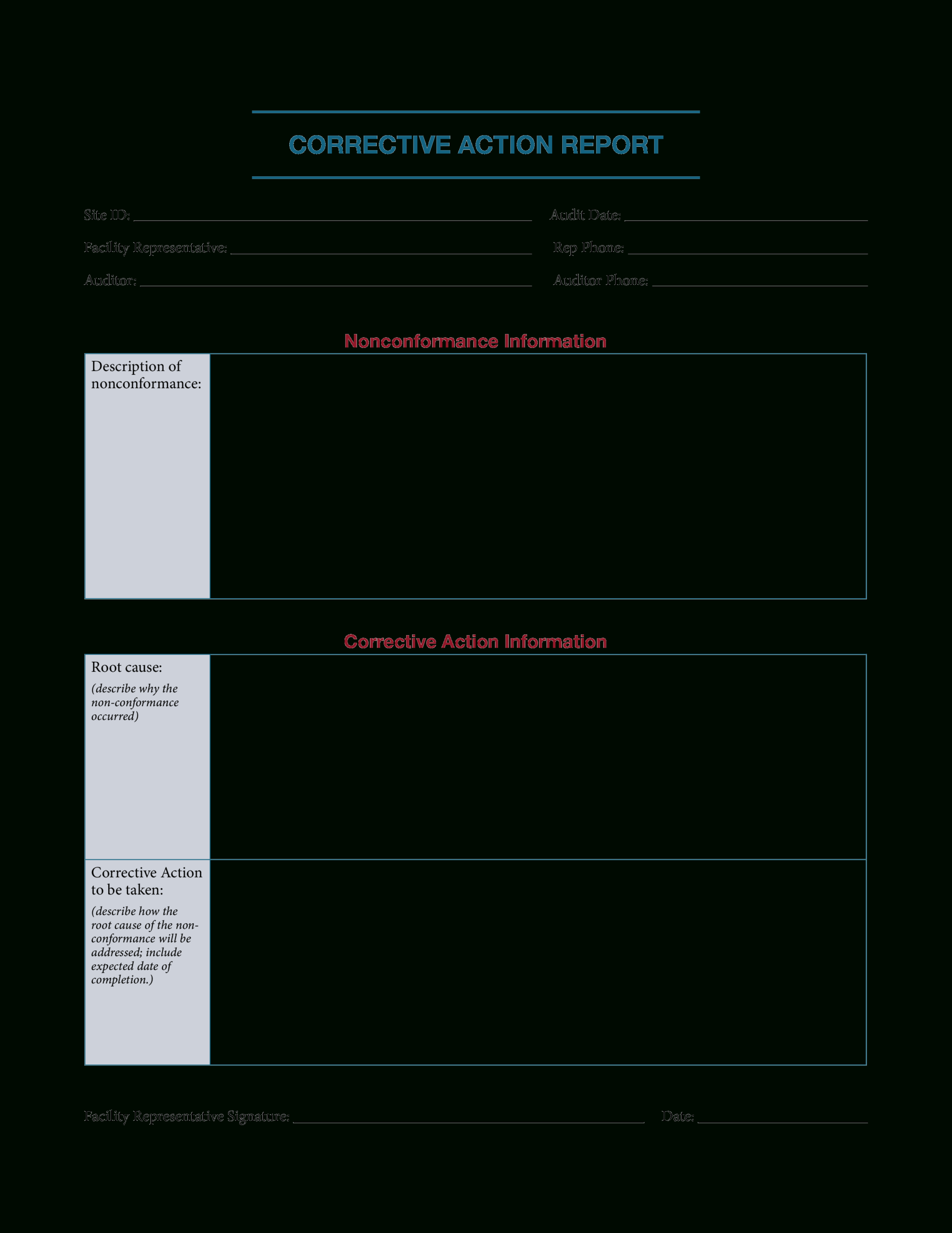 Corrective Action Sample | Templates At Allbusinesstemplates regarding Corrective Action Report Template Corrective Action Sample | Templates At Allbusinesstemplates Regarding Corrective Action Report Template