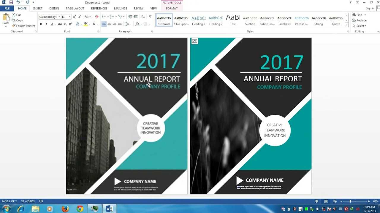 Cover Page Design Templates In Ms Word – Veppe Intended For Report Template Word 2013