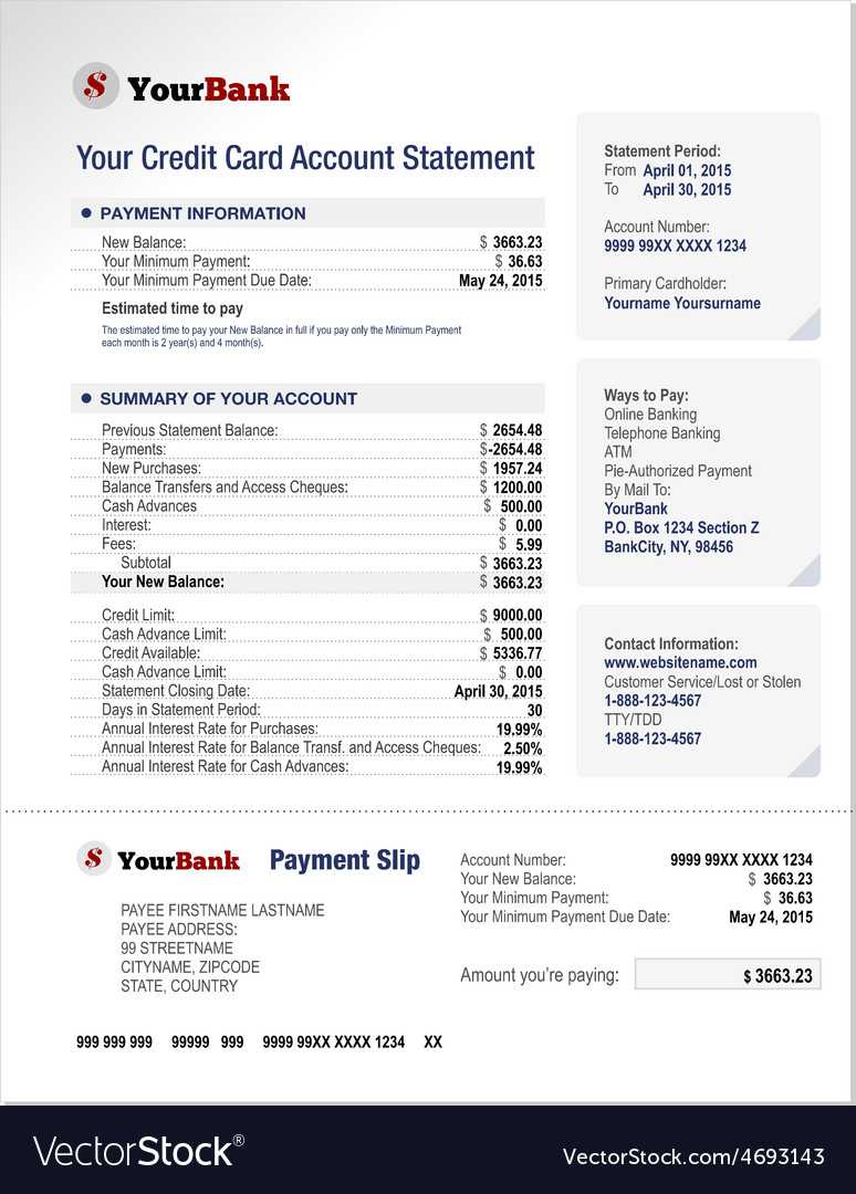 Credit Card Bank Account Statement Template Within Blank Bank Statement Template Download