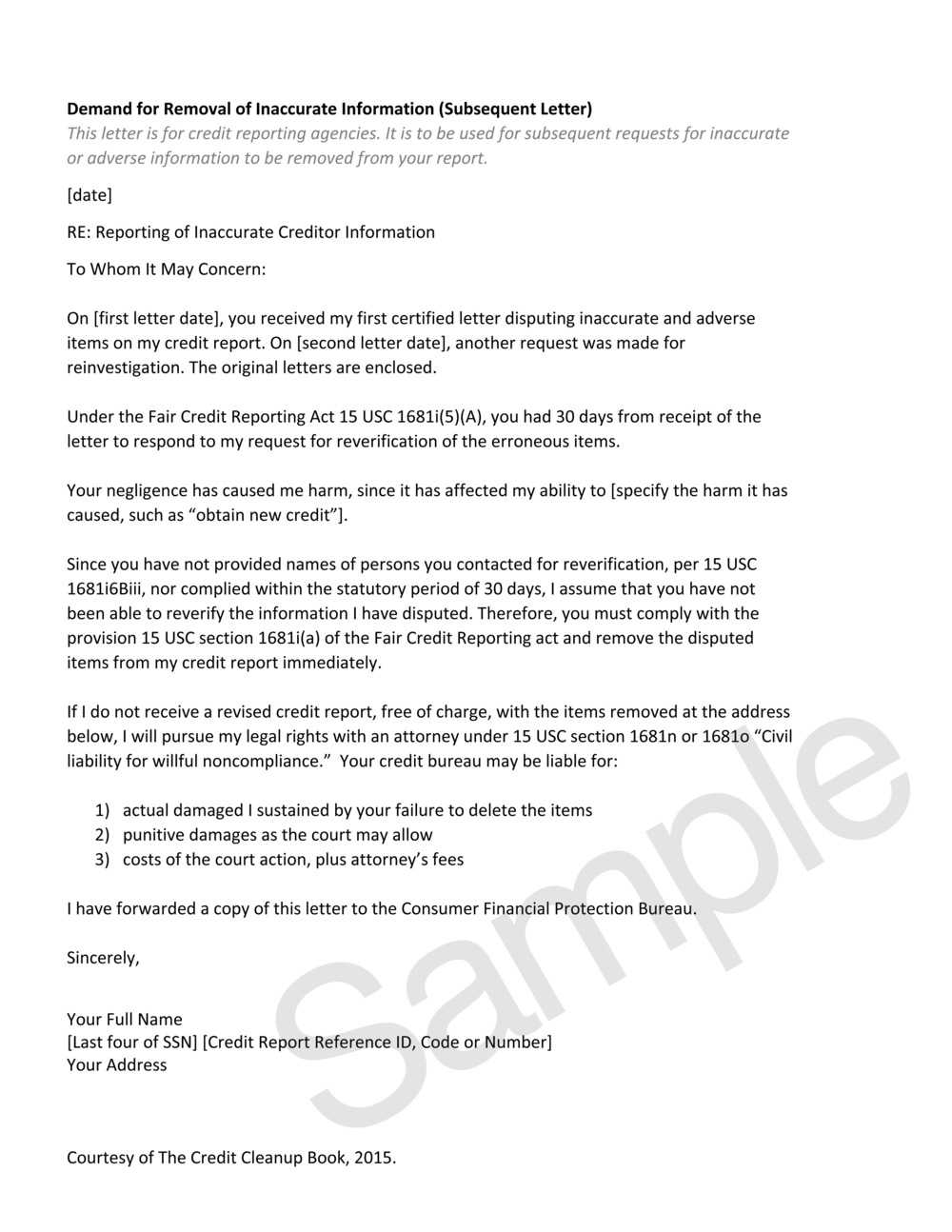 Credit Cleanup Tools — Home Of The Credit Cleanup Newsletter Regarding Credit Report Dispute Letter Template