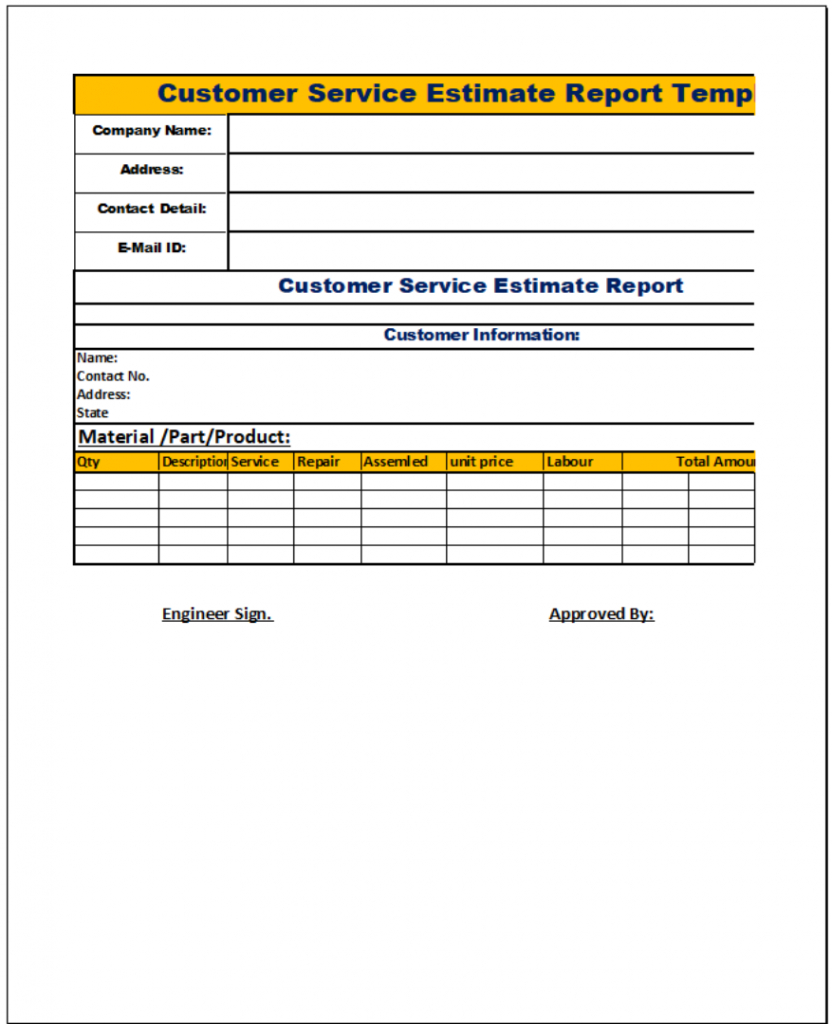 Customer Service Report Template – Free Report Templates In Customer Contact Report Template