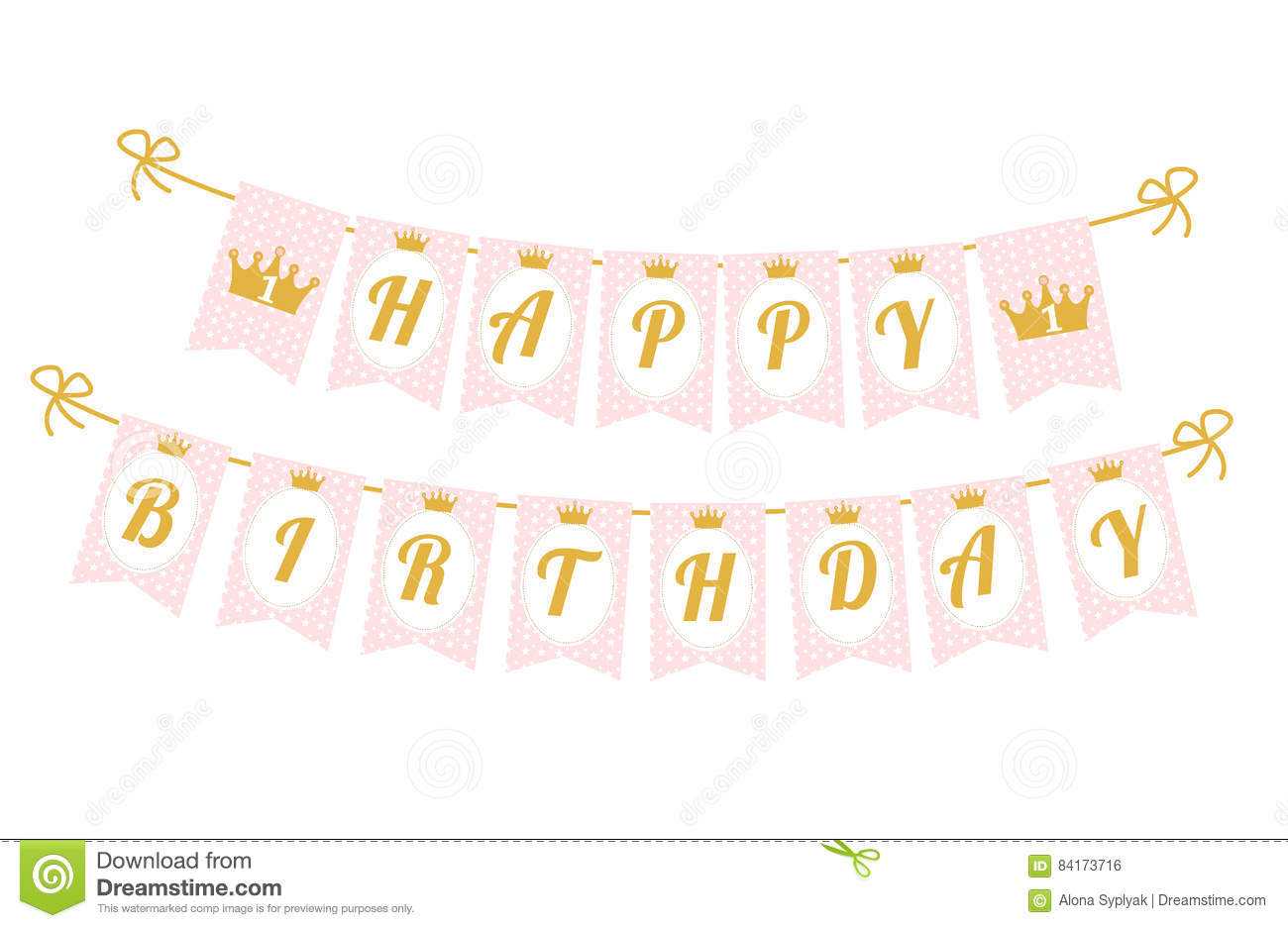 Cute Pennant Banner As Flags With Letters Happy Birthday In Regarding Printable Letter Templates For Banners
