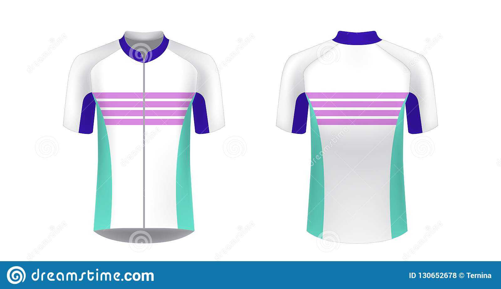 Cycling Jersey Mockup Stock Vector. Illustration Of Front With Blank Cycling Jersey Template