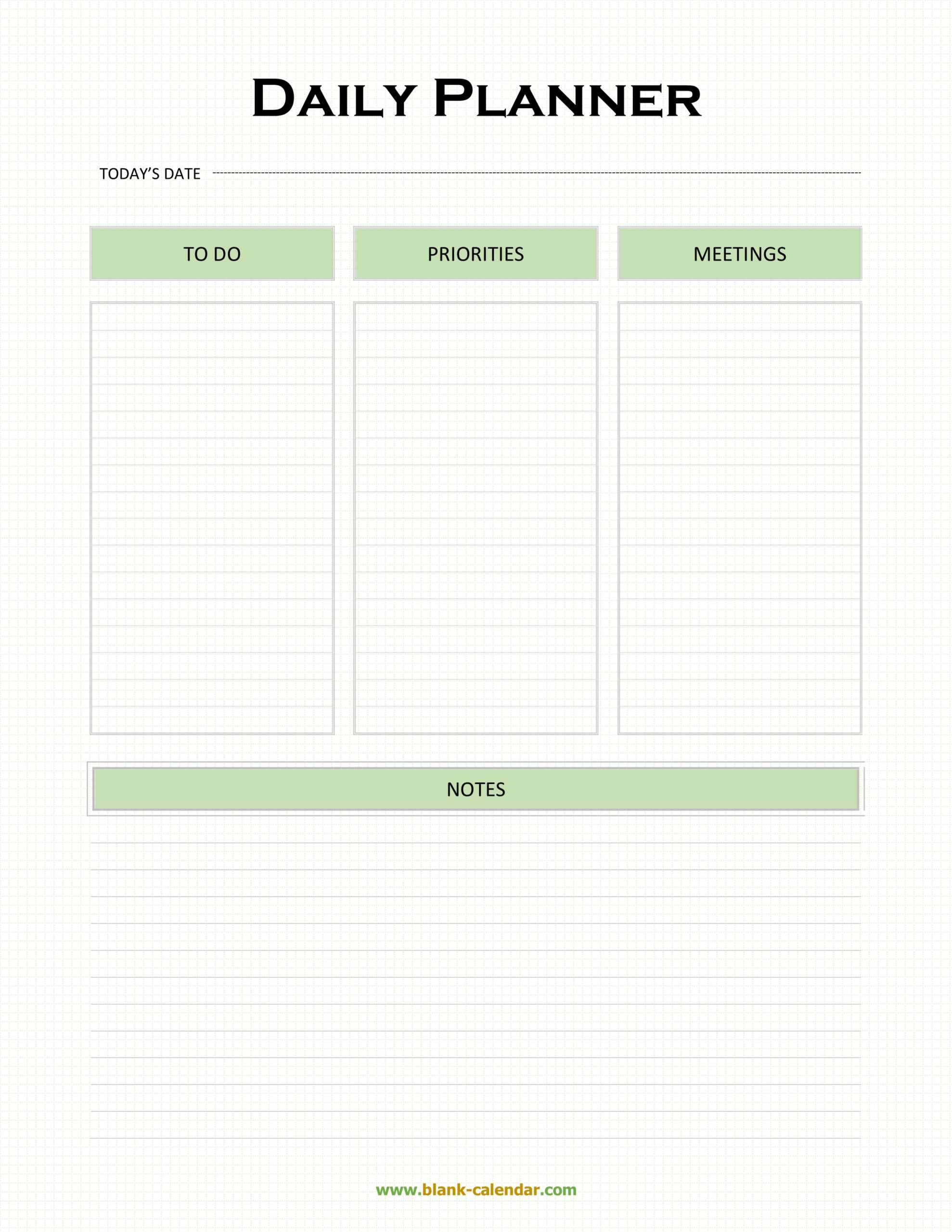 Daily Planner Templates (Word, Excel, Pdf) Inside Printable Blank Daily Schedule Template