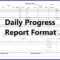 Daily Work Progress Report Format – Calep.midnightpig.co With Construction Daily Progress Report Template