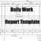 Daily Work Report Template – Engineering Discoveries With Daily Work Report Template