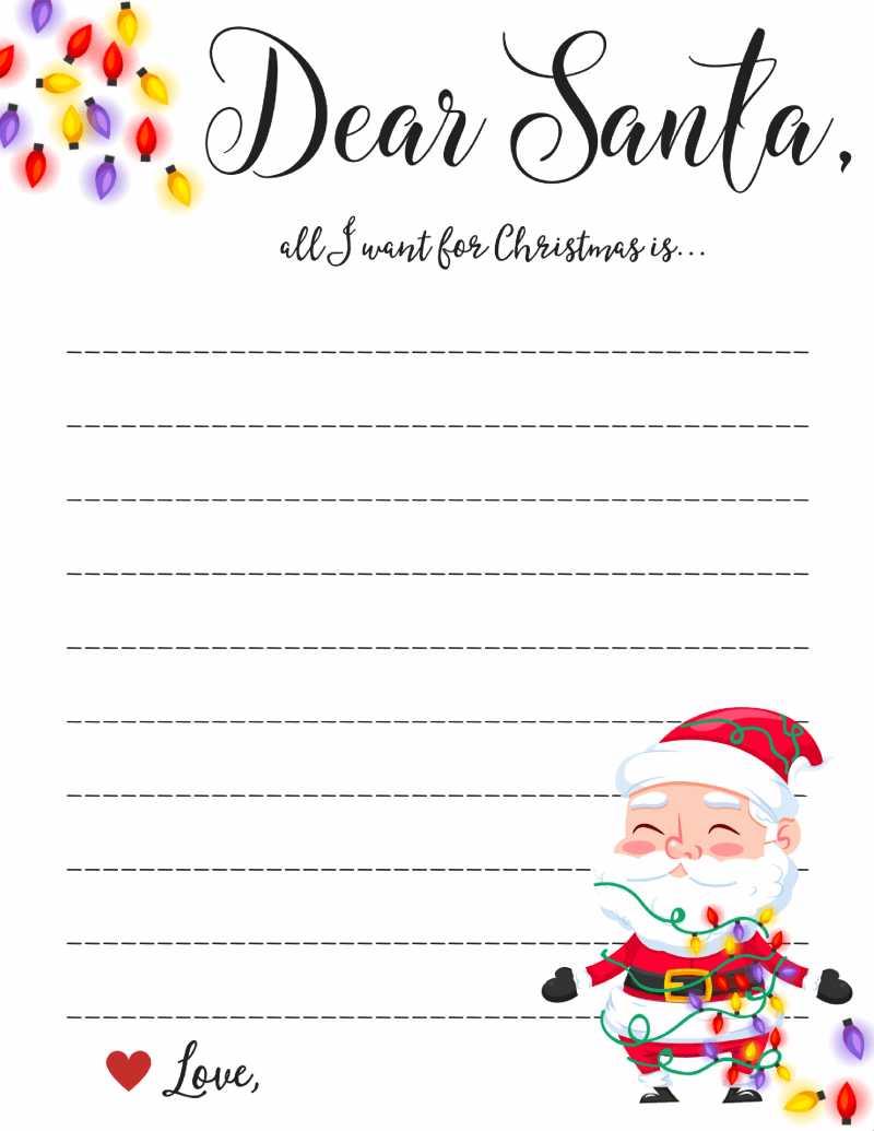Dear Santa Letter: Free Printable Downloads – Regarding Blank Letter Writing Template For Kids