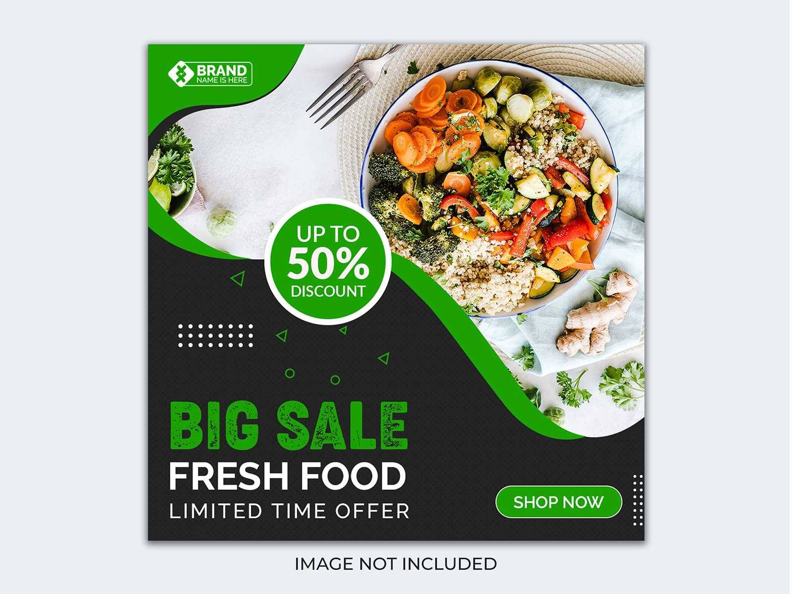 Delicious Food Social Media Square Banner Template Premium With Regard To Food Banner Template