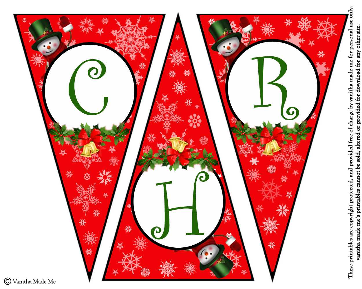 Diy Free Printable Christmas Banner | Vanitha Made Me Intended For Diy Banner Template Free