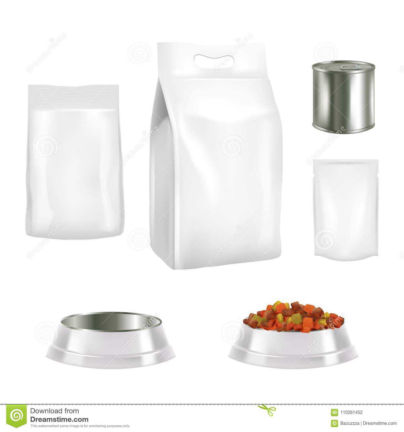 Dog Food Packaging Vector Realistic Mockups Stock Vector Intended For Blank Packaging Templates