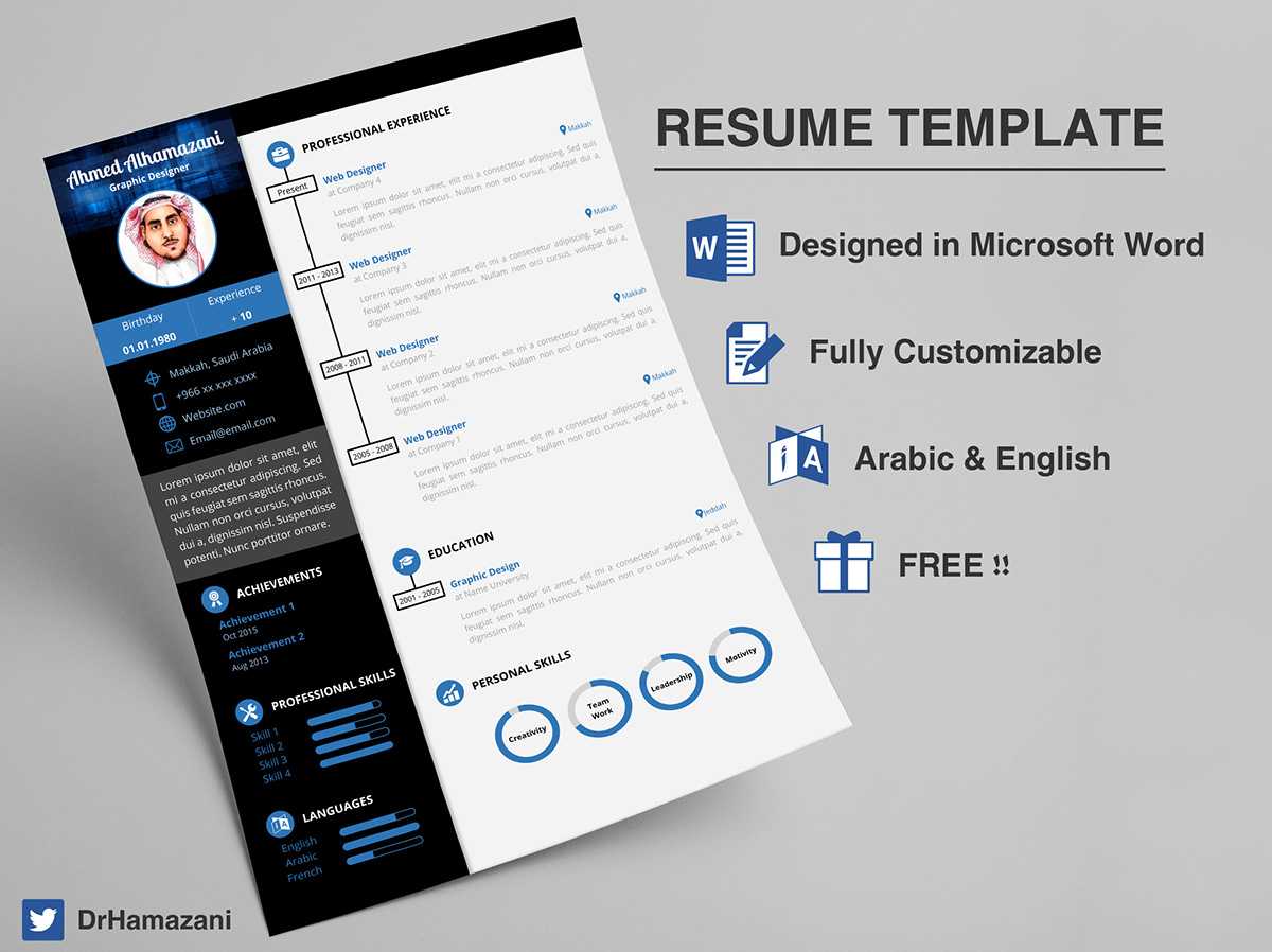 Download The Unlimited Word Resume Template (Free) On Behance With Resume Templates Word 2013
