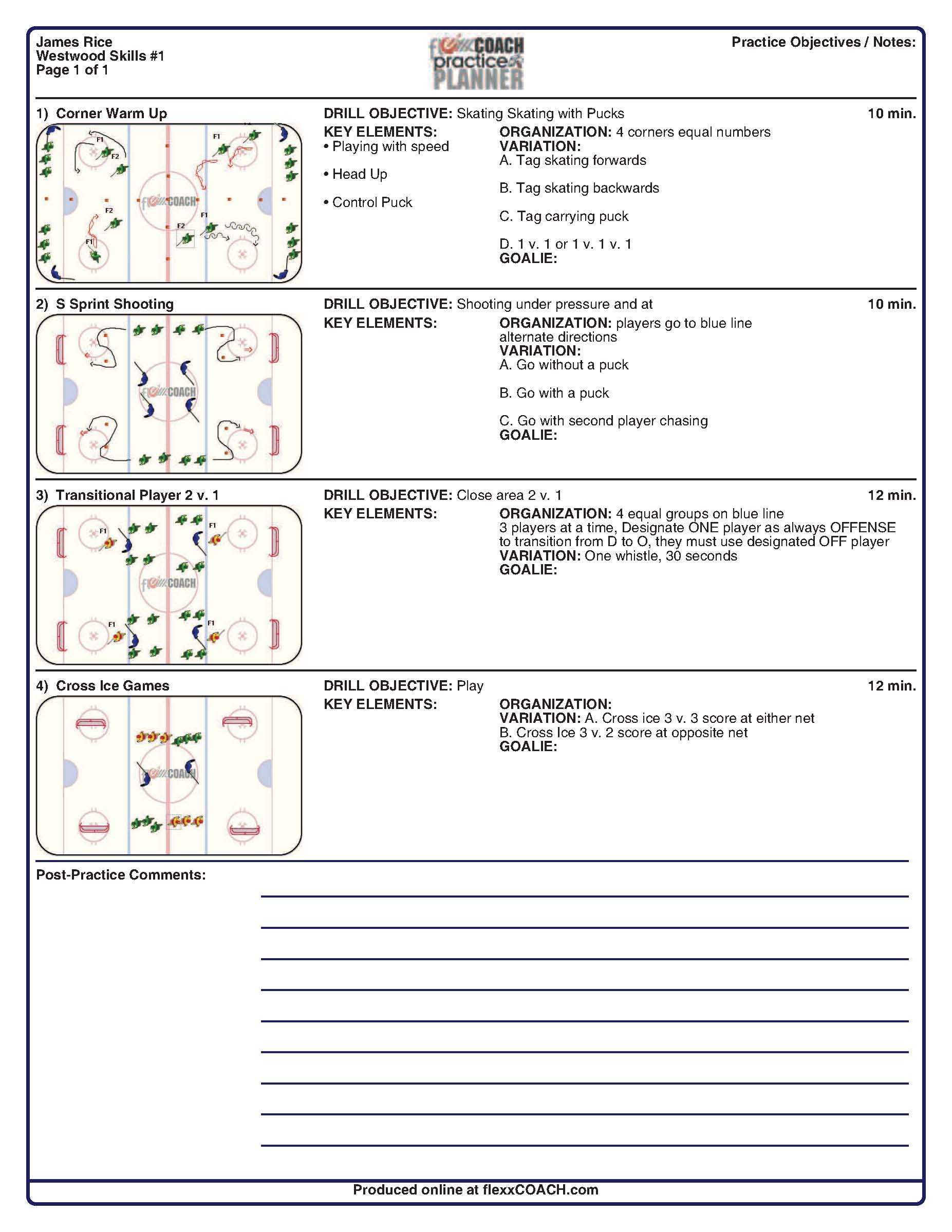 Drill Exchange | Westwood Youth Hockey inside Blank Hockey Practice Plan Template Drill Exchange | Westwood Youth Hockey Inside Blank Hockey Practice Plan Template