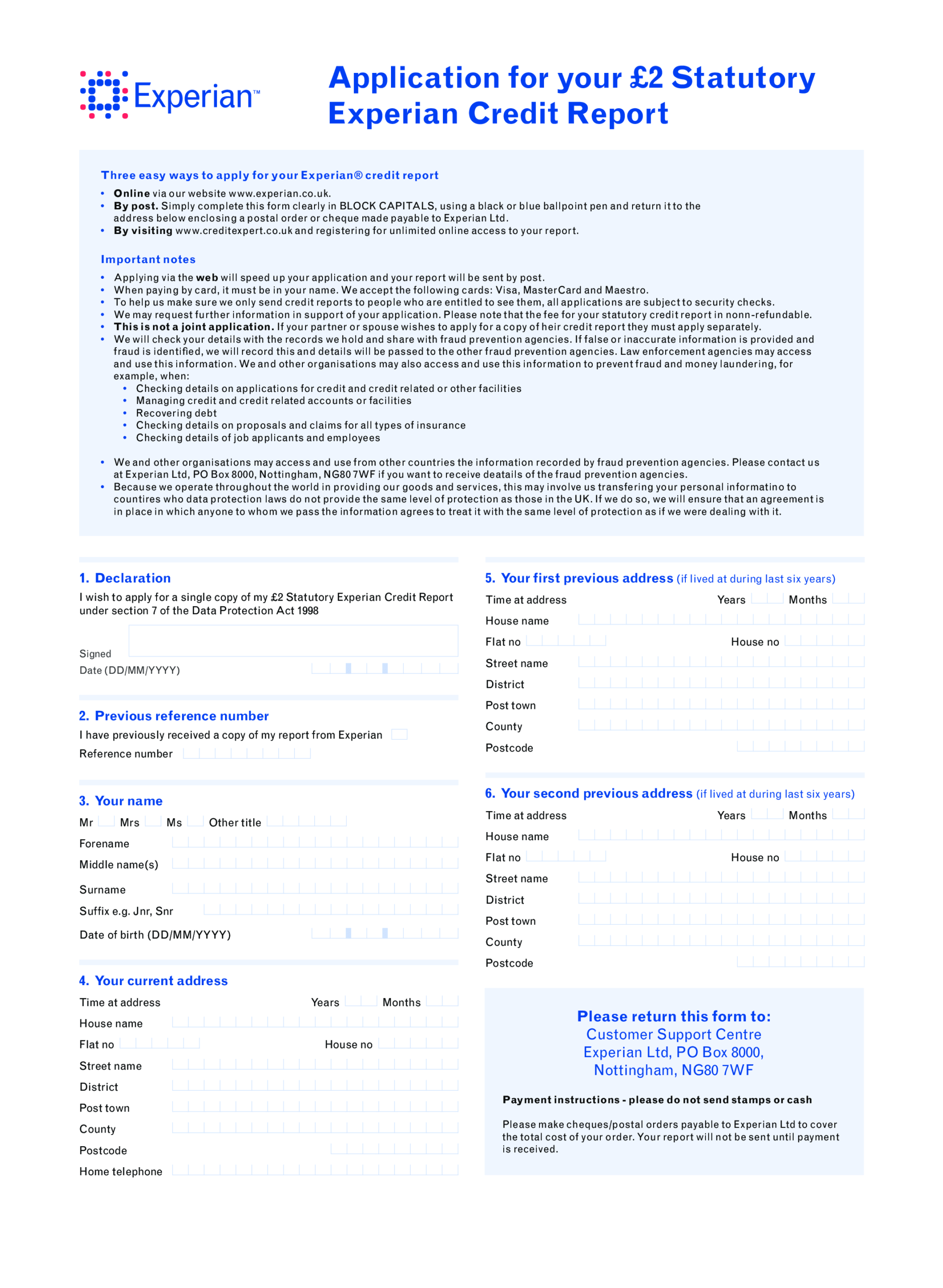 免费Credit Report Application Form | 样本文件在 With Section 7 Report Template