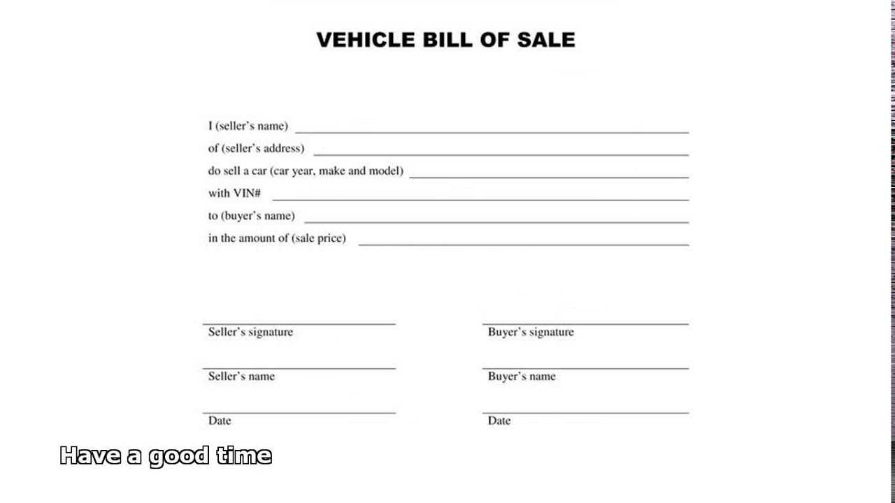 Easy Bill Of Sale For Car - Dalep.midnightpig.co In Car Bill Of Sale Word Template