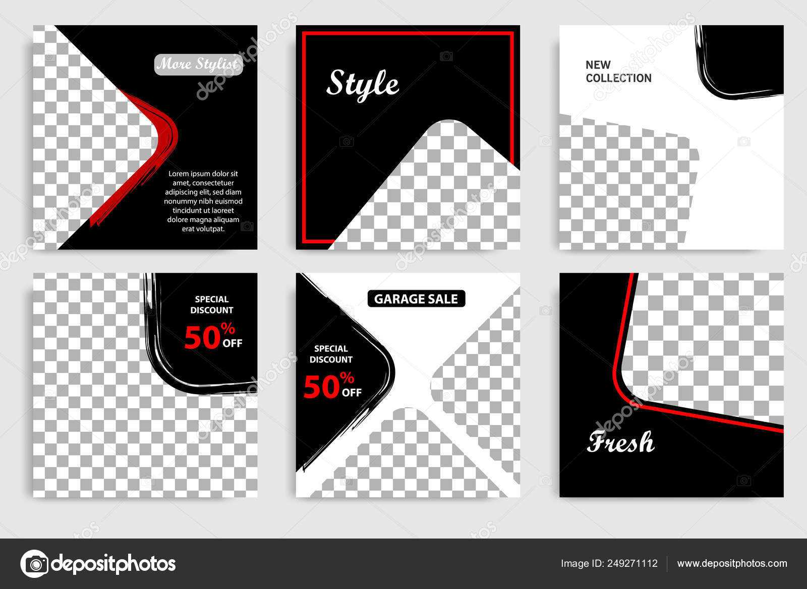 Editable Minimal Square Banner Template Black White For College Banner Template