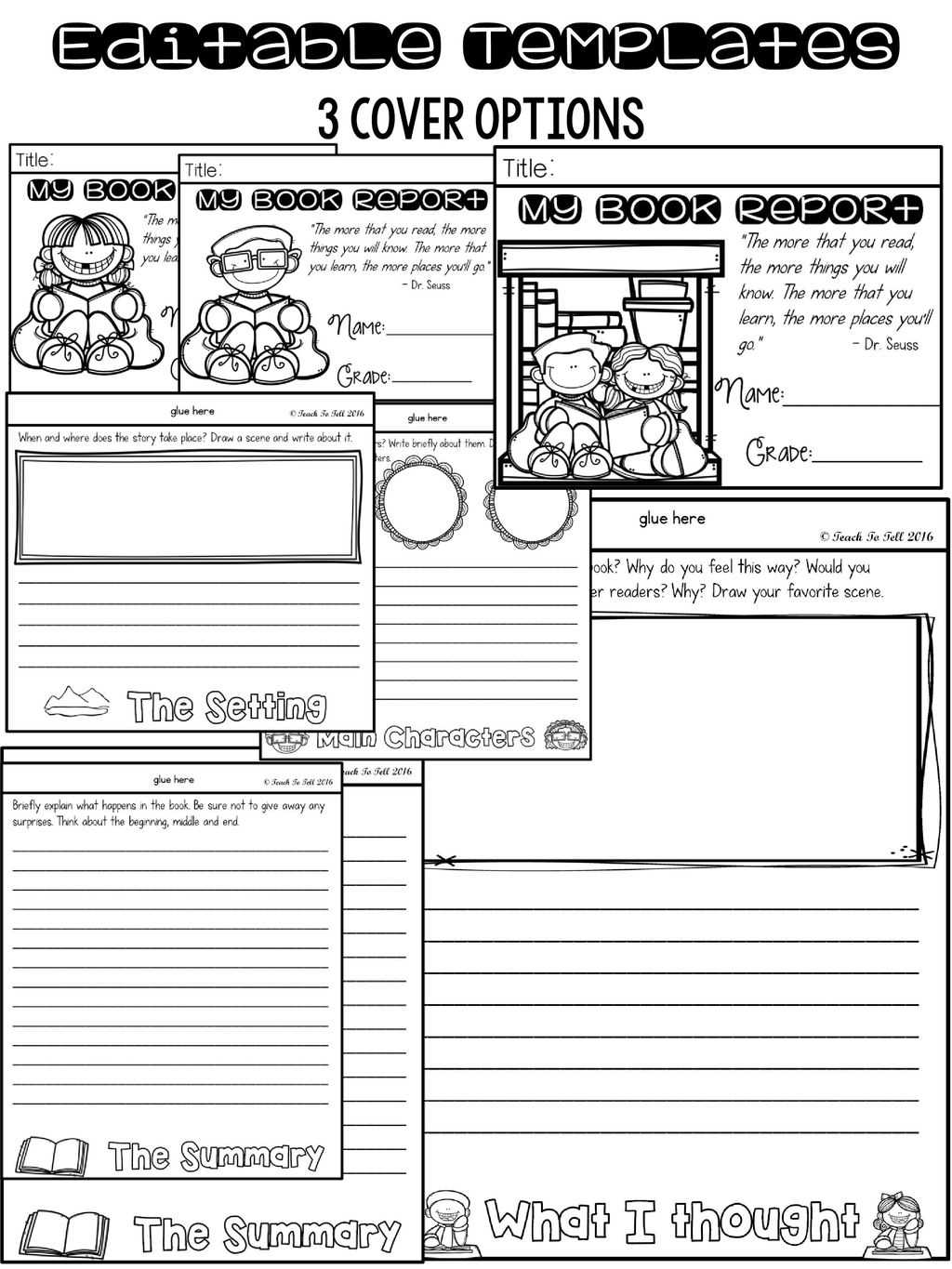 Editable Templates 3 Cover Options My Book Report Name with Story Report Template Editable Templates 3 Cover Options My Book Report Name With Story Report Template