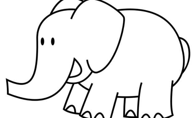 Elephant Outline Printable - Calep.midnightpig.co in Blank Elephant Template