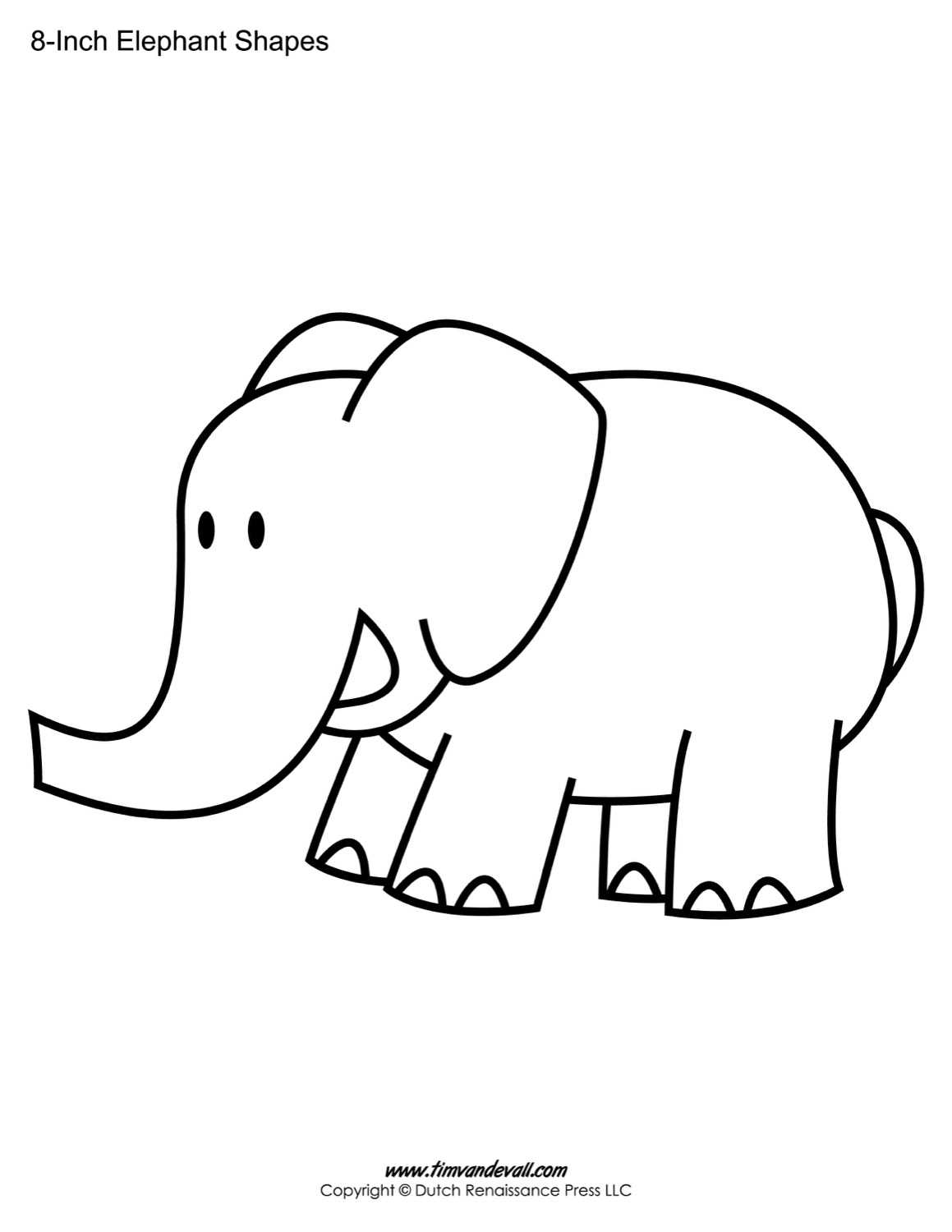Elephant Outline Printable – Calep.midnightpig.co In Blank Elephant Template