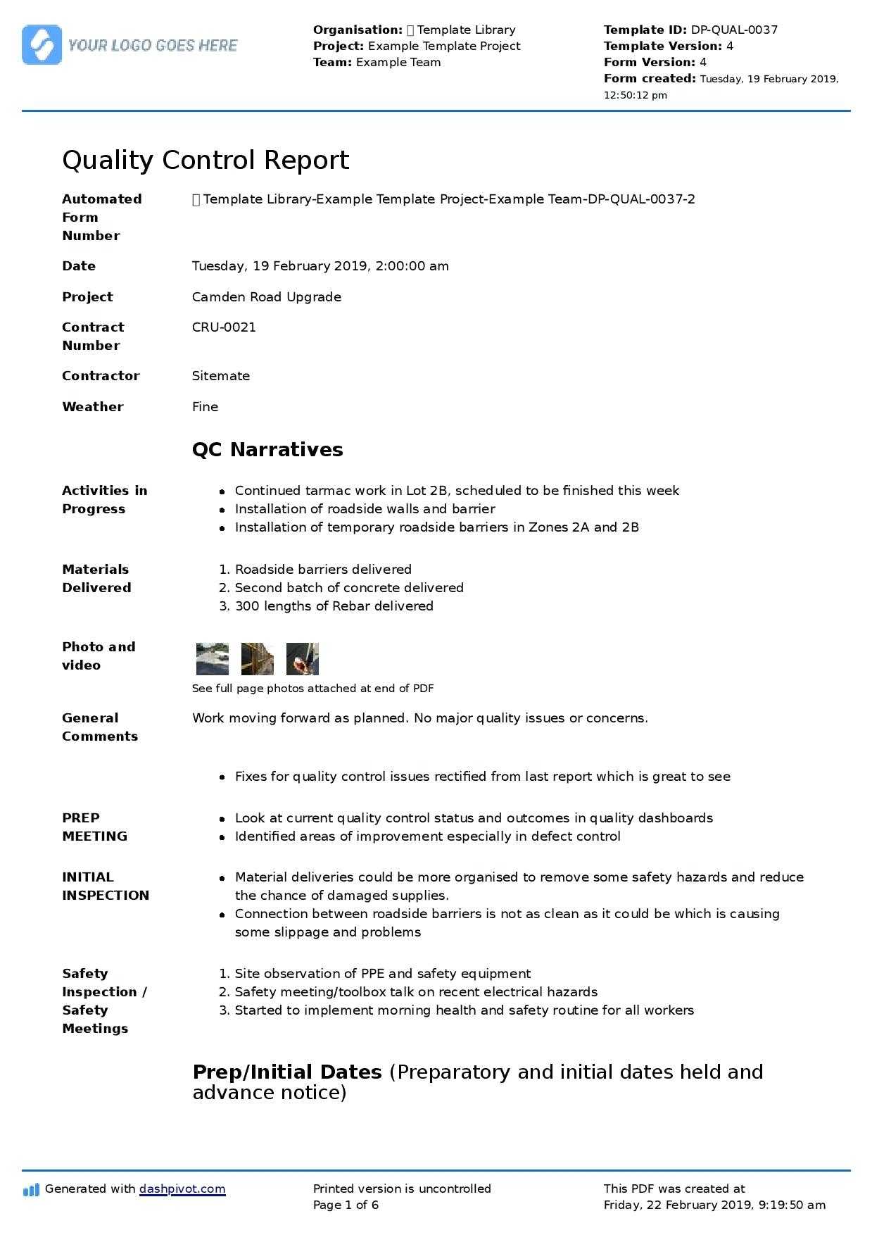 Engineering Test Report Template – Vmarques Throughout Engineering Progress Report Template