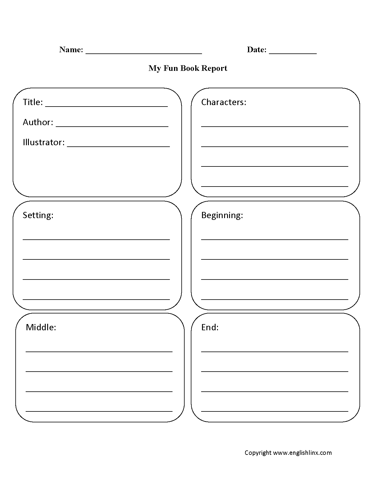 Englishlinx | Book Report Worksheets Regarding Book Report Template 6Th Grade