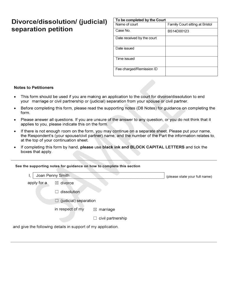 Example Of Completed D8 Form – Fill Online, Printable With Regard To Blank Petition Template