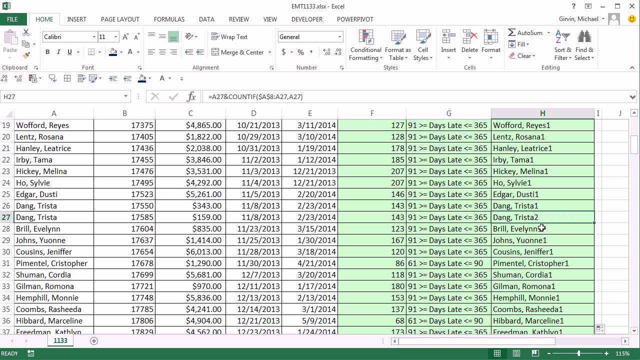 Excel Magic Trick 1133: Aging Accounts Receivable Reports: Pivottable &  Unique Identifier Intended For Ar Report Template